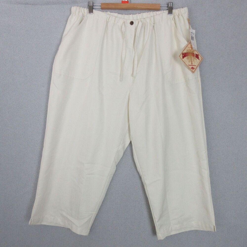 Caribbean Joe Capri Pants Womens 2X Elastic Waist Pull On‎ Crop Wide Leg NWT